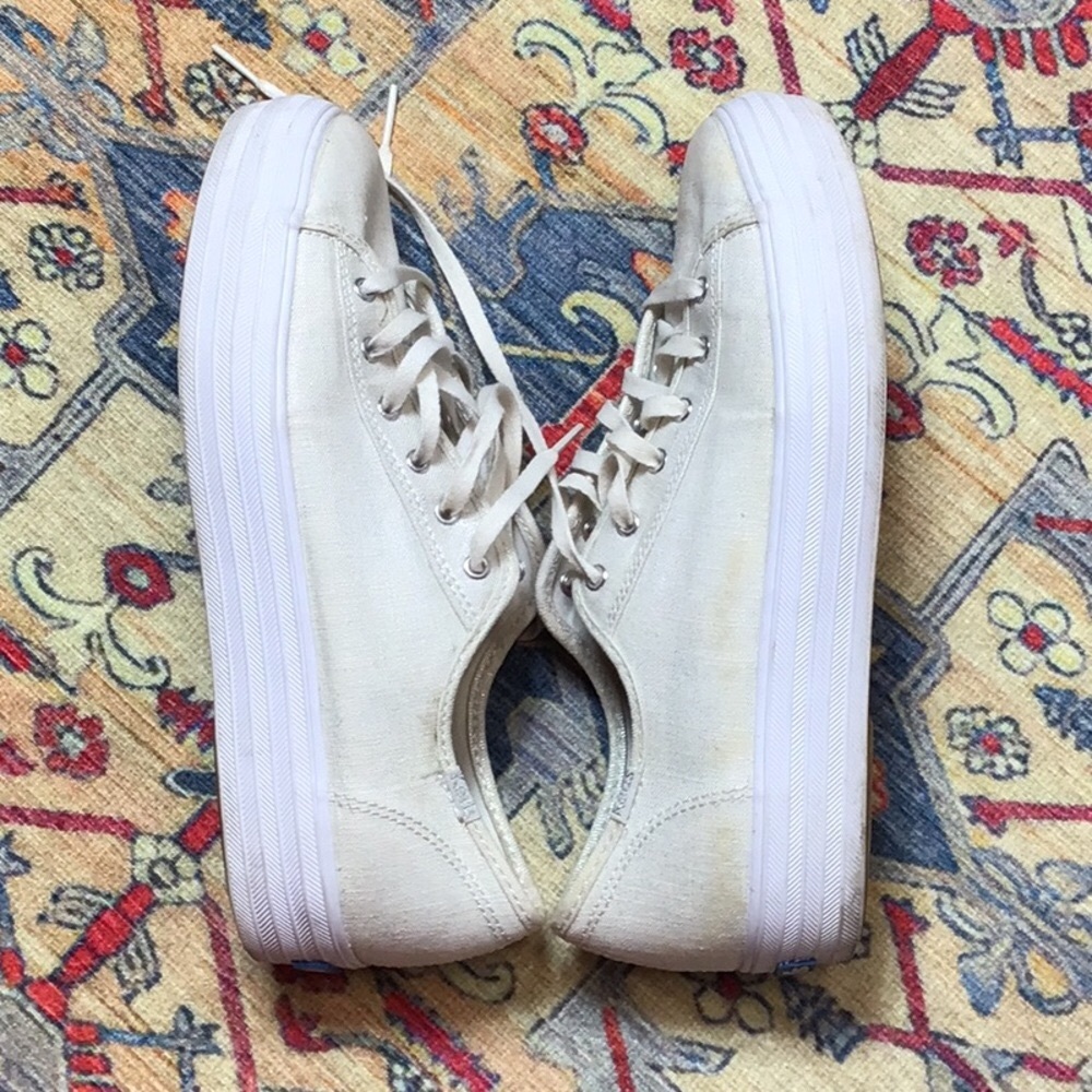 🤍 KEDS Shimmer Lace-Up Canvas Platform ‘OrthoLite’ Sneakers - Picture 8 of 8